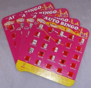 Pink Auto Backseat Bingo Pack of 4 Bingo Cards (Great For: Family Vactions, Car Rides, and Road Trips!): Toys & Games