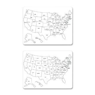 Chenille Kraft Company Whiteboard, Usa Map, Large, 23 5/8"X18", 2 Sided, White : Dry Erase Boards : Office Products