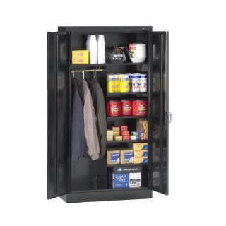 Tennsco 7214 24 Gauge Steel Standard Welded Combination Storage Cabinet, 5 Shelves, 150 lbs Capacity per Shelf (50 lbs per half shelf), 36" Width x 72" Height x 18" Depth, Black: Industrial & Scientific