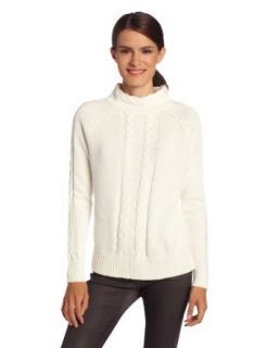 Pendleton Women's Petite Cable Twist Pullover Sweater, Ivory, Medium at  Womens Clothing store