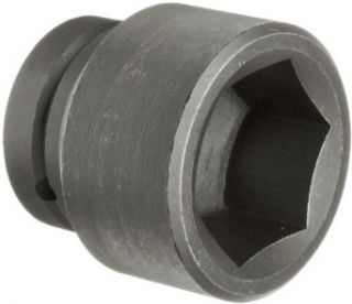 Martin 7662 Forged Alloy Steel 1 15/16" Type III Opening 1" Power Impact Drive Socket, 6 Points Standard, 3" Overall Length, Industrial Black Finish