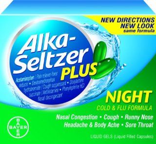 Alka seltzer Plus Night Cold Liquid Gels, 20 Count (Pack of 2): Health & Personal Care