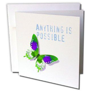 gc_31421_2 Patricia Sanders Creations   Anything is Possible Butterfly Inspirational Quotes   Greeting Cards 12 Greeting Cards with envelopes : Blank Greeting Cards : Office Products