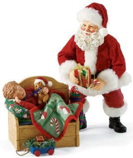Enesco Department 56 Clothtique Possible Dreams *Peace* Santa Watches Little Boy Sleep  Holiday Figurines  