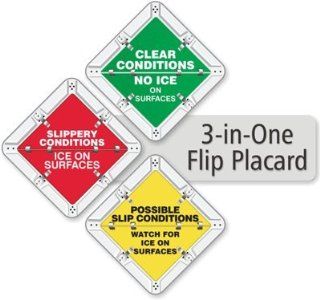 Slippery Ice On Surfaces / Possible Slip Watch For Ice / Clear Conditions No Sign, 13.75" x 13.75" : Yard Signs : Patio, Lawn & Garden