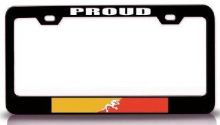 PROUD BHUTANESE Country Flag Steel Metal License Plate Frame Bl. # 46 Automotive