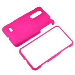 Hot Pink Snap on Rubber Coated Case for LG P920 Thrill 4G Eforcity Cases & Holders