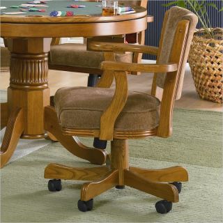 Coaster Mitchell Upholsted Arm Chair with Casters in Oak   100952