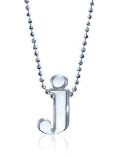 Alex Woo "Little Letters" Sterling Silver Letter J Pendant Necklace, 16": Jewelry
