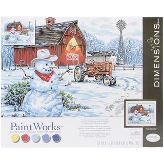 Paint By Number Kit 20 x 16  Country Snowman Dimensions Paint by Number