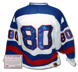 Team USA 1980 Olympic Hockey Team Signed Authentic Style White Jersey  Sports Fan Jerseys  Sports & Outdoors