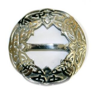 Celtic Circular Knotwork Interlace Pewter Scarf Sash Plaid Ring   SR4 at  Womens Clothing store: Fashion Scarves