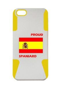 SILICONE AND PLASTIC YELLOW CASE FOR IPHONE 5, PROUD SPANIARD, SPANIA FLAG COVER  LIFETIME WARRANTY: Cell Phones & Accessories