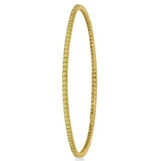 Fancy Yellow Diamond Eternity Bangle Bracelet 14k Yellow Gold (2.60ct): Allurez: Jewelry