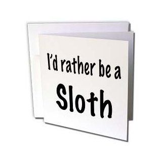 gc_108316_2 EvaDane   Funny Quotes   Id rather be a sloth   Greeting Cards 12 Greeting Cards with envelopes : Blank Greeting Cards : Office Products