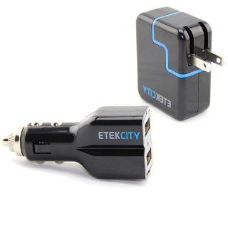 Etekcity Two Pack Combo of Dual USB High Output Car Vehicle Charger Power Adapter & Wall Outlet Socket Charger for Apple iPad 2 3 Mini,iPhone 5 4 4s 3 3s, iPod, Android, Samsung Galaxy, Blackberry, HTC, LG, Nokia, Motorola,  Kindle fire, & other s