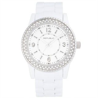 Republic Women's White Resin Strap Glitz Watch Republic Men's More Brands Watches