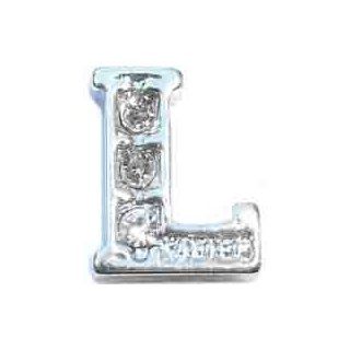 Fancy Letter L Floating Locket Charm: Jewelry