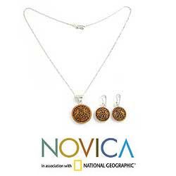 Sterling Silver 'Song of Peace' Mate Gourd Jewelry Set (Peru) Novica Jewelry Sets