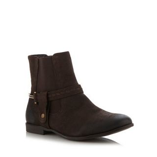 Mantaray Brown leather chelsea ankle boots