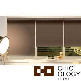 Chicology Mountain Chocolate Cord Free Roller Shade with Valance Blinds & Shades