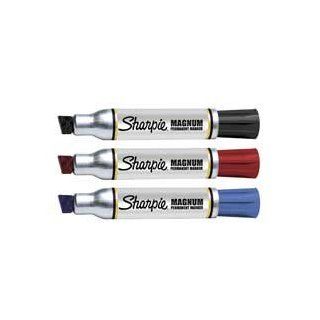 Sanford Ink Corporation Products   Magnum Permanent Marker, Chisel Point, Red   Sold as 1 EA   For big marking jobs, use the Sharpie Magnum Permanent Marker. The 5/8" wool nib produces broad, bold strokes and marks on wet and oily surfaces. Ink is hig