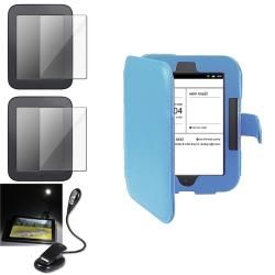 Blue Case/ Screen Protector/ LED Light for Barnes & Noble Nook 2 BasAcc Tablet PC Accessories