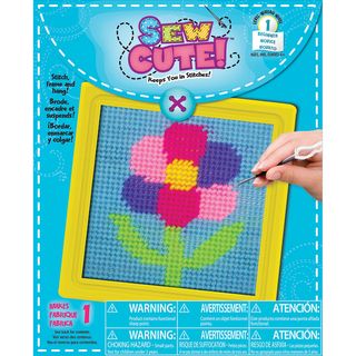 Learn To Sew Needlepoint Kit Flower Colorbok Beginner Sewing