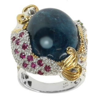Michael Valitutti Two tone Apatite, Chrome Diopside and Ruby "Mermaid and Seahorse" Ring Michael Valitutti Gemstone Rings