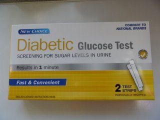 Diabetic Glucose Test (in Urine), results in 1 minute, 2 test strips, individually wrapped: Health & Personal Care