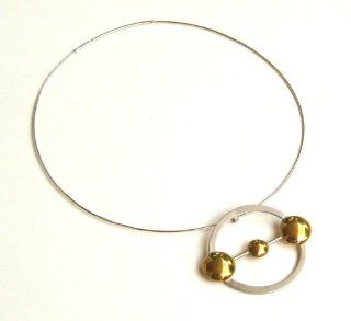 925 Sterling Silver Necklace with 24 K Gold Appliqu: Cris Gibson: Jewelry