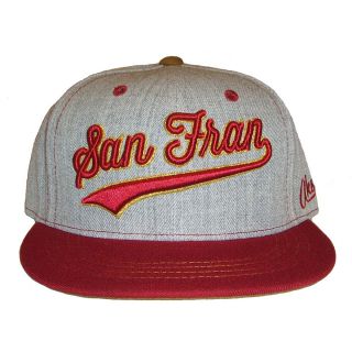 AKSELS Mens San Francisco Cursive Maroon Snapback Cap   Size: Adjustable,