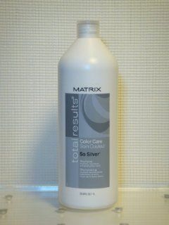 Matrix Total Results Color Care So Silver Shampoo For Blonde/Silver/White Hair (33.8 oz.) : Shampoo For Gray Or Silver Hair : Beauty