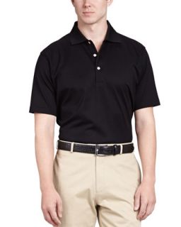 Mens Solid Polo Shirt, Black   Peter Millar   Black (LARGE)