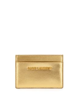 Letters Credit Card Case, Gold   Saint Laurent   Gold