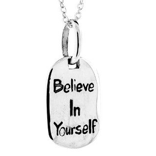 Sterling Silver "Believe in Yourself" Pendant with Chain: Jewelry