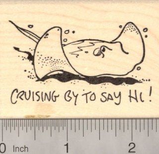 Stingray Rubber Stamp, Cruising by to say Hi! Ray