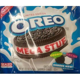 Nabisco, Oreo, Chocolate Cookie, Mega Stuf, Limited Edition, 13.2oz Bag (Pack of 4) : Packaged Sandwich Snack Cookies : Grocery & Gourmet Food