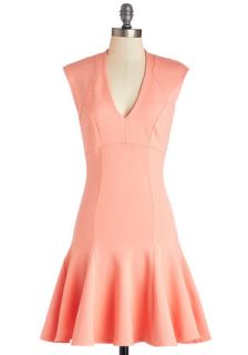 A Dash of Flair Dress in Coral  Mod Retro Vintage Dresses