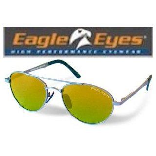 EAGLE EYES Sunglasses AVIATOR STYLE 10025 Glossy Gunmetal Frame NASA Technology Blublocker UV Block Best for Visual Clarity!   AS SEEN ON TV: Shoes