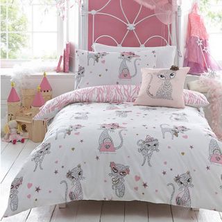 Star by Julien Macdonald Girls white Glitter Cats bedding set