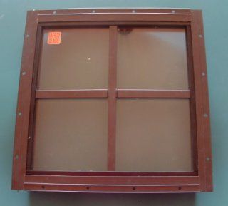 Shed Window Square 12" x 12" Brown Flush Mount with Safety Glass : Window Treatment Vertical Blinds : Everything Else