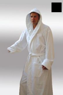 Heavy 14oz. Hooded Terry Robe W/double Stitching. Full Length 52 Inches   Several Colors Available (Black): Turkish Robe Hood Heavy Xxxl: Clothing