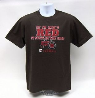 Country Casuals International Harvester Logo If it Ain't RED it Stays in the Shed Men's Short Sleeve Tee. Brown. 3X Large.: Clothing