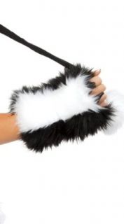 Skunk Gloves (AS SHOWN, ONE SIZE): Adult Sized Costumes: Clothing