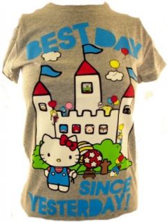 Hello Kitty Girls T Shirt   "Best Day Since Yesterday" Castle Party on Gray: Clothing