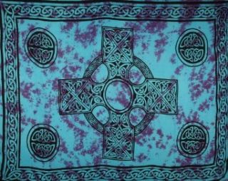 Celtic Sarong   Blue and Purple Tie Dye Cross   Color Mary Vary Slightly at  Womens Clothing store: Fashion Swimwear Cover Ups