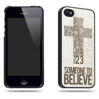 Someone To Believe Cross Religion Quote Phone Case Shell for iPhone 5 / 5s: Cell Phones & Accessories