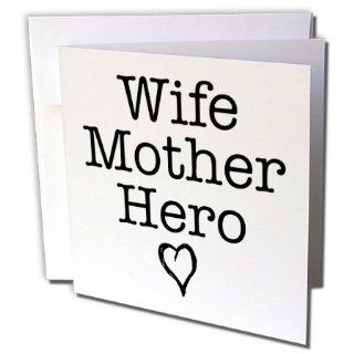 gc_173362_1 EvaDane   Quotes   Wife mother hero. Heart. Army mom.   Greeting Cards 6 Greeting Cards with envelopes : Office Products