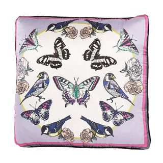 Vicki Elizabeth/EDITION Designer lilac bird and butterfly print cushion